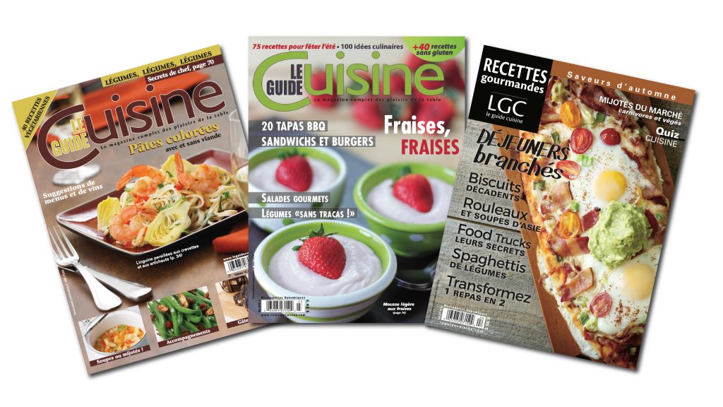 Three Le Guide Cuisine Magazines from Chef Nico's past career