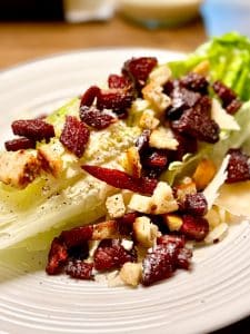 Client review of Chef Nico's wedge caesar salad with montreal smoked meat